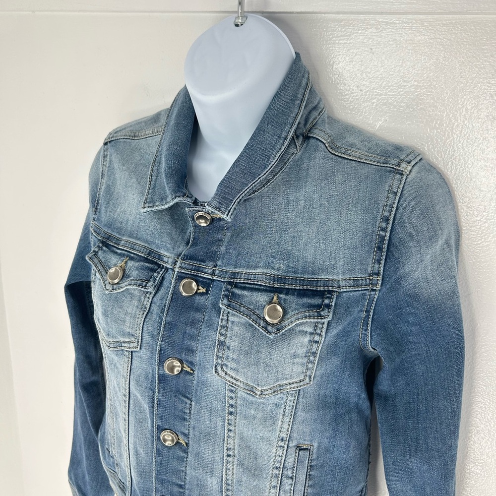 KanCan Los Angeles Denim Button Front Jean Jacket‎ Small Trucker KC7041/J-396 - Picture 4 of 13